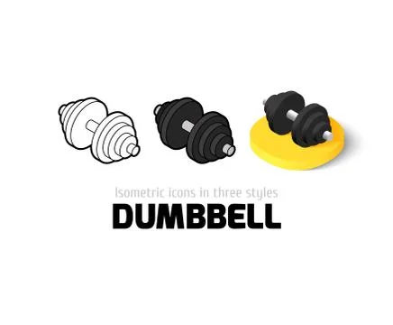 Dumbbell icon in different style Stock Illustration