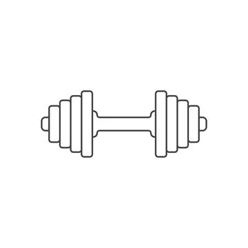 Dumbbell icon in flat style. Workout gym tool vector illustration on isolat.. Stock Illustration