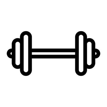 Dumbbell icon. Line vector on white background Stock Illustration
