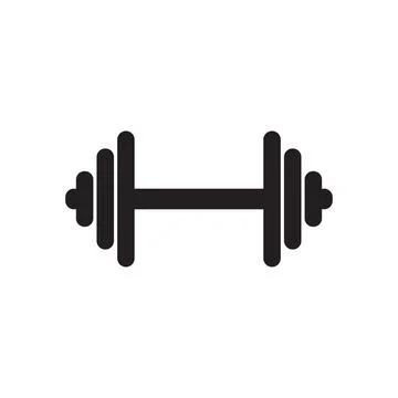Dumbbell icon logo design template isolated illustration Stock Illustration