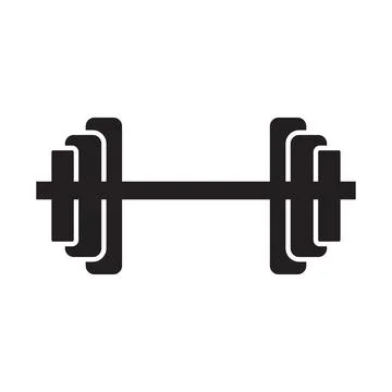 Dumbbell icon logo design template isolated illustration Stock Illustration