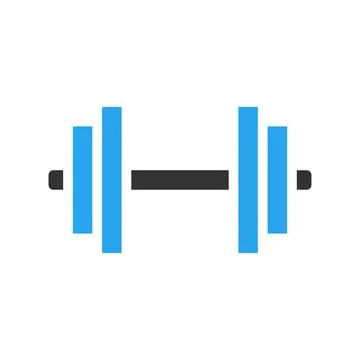 Dumbbell icon solid blue black colour sport symbol illustration. イラスト素材