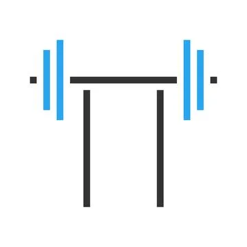 Dumbbell icon solid blue black colour sport symbol illustration. 스톡 일러스트