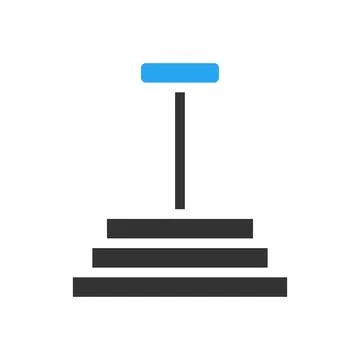 Dumbbell icon solid blue black colour sport symbol illustration. 스톡 일러스트