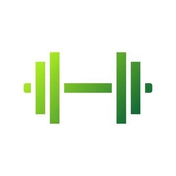 Dumbbell icon solid gradient green sport symbol illustration. Illustrazione stock