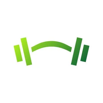 Dumbbell icon solid gradient green sport symbol illustration. Stock Illustration