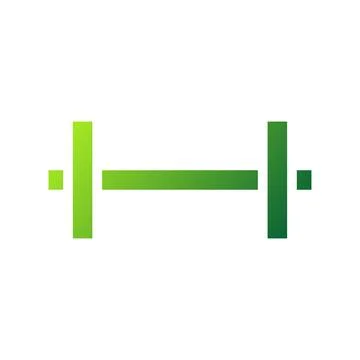 Dumbbell icon solid gradient green sport symbol illustration. 스톡 일러스트
