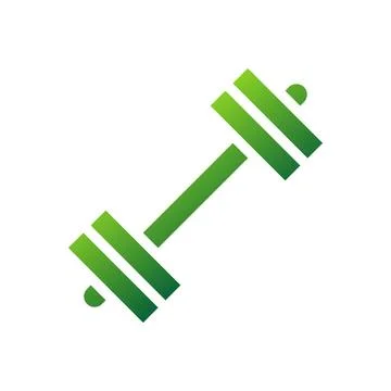Dumbbell icon solid gradient green sport symbol illustration. Illustrazione stock