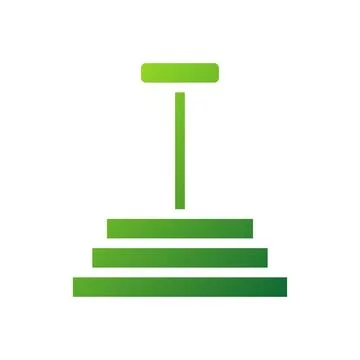 Dumbbell icon solid gradient green sport symbol illustration. Illustrazione stock