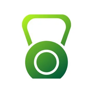 Dumbbell icon solid gradient green sport symbol illustration. Stock Illustration