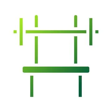 Dumbbell icon solid gradient green sport symbol illustration. 스톡 일러스트