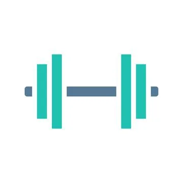 Dumbbell icon solid green light grey sport symbol illustration. Stock Illustration