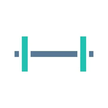Dumbbell icon solid green light grey sport symbol illustration. Illustrazione stock