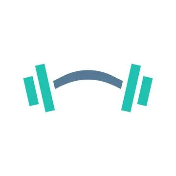Dumbbell icon solid green light grey sport symbol illustration. Stock Illustration