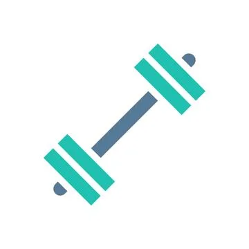 Dumbbell icon solid green light grey sport symbol illustration. Illustrazione stock