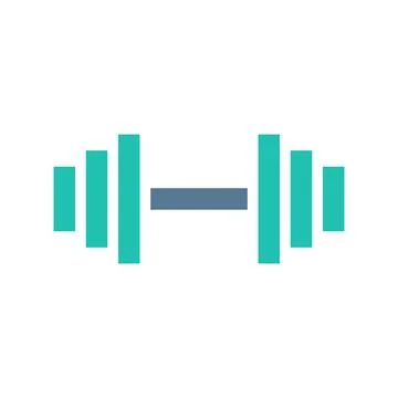 Dumbbell icon solid green light grey sport symbol illustration. Illustrazione stock