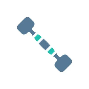 Dumbbell icon solid green light grey sport symbol illustration. Illustrazione stock