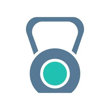 Dumbbell icon solid green light grey sport symbol illustration. Illustrazione stock