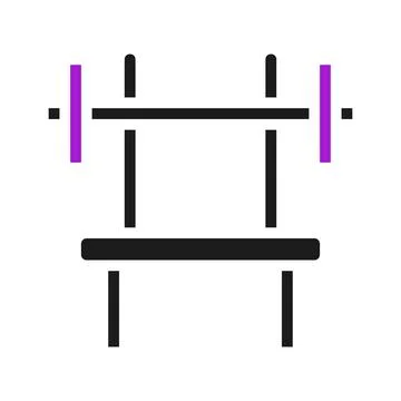 Dumbbell icon solid purple black sport symbol illustration. Stock Illustration