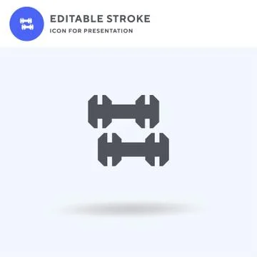 Dumbbell icon vector, filled flat sign, solid pictogram isolated on white, lo Illustrazione stock