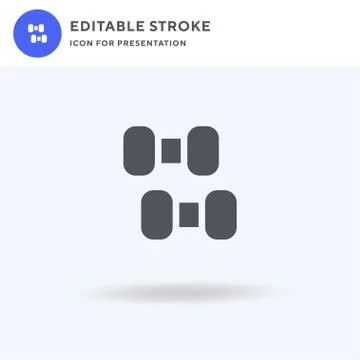 Dumbbell icon vector, filled flat sign, solid pictogram isolated on white, lo Illustrazione stock