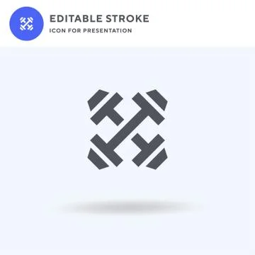 Dumbbell icon vector, filled flat sign, solid pictogram isolated on white, logo Stock Illustration