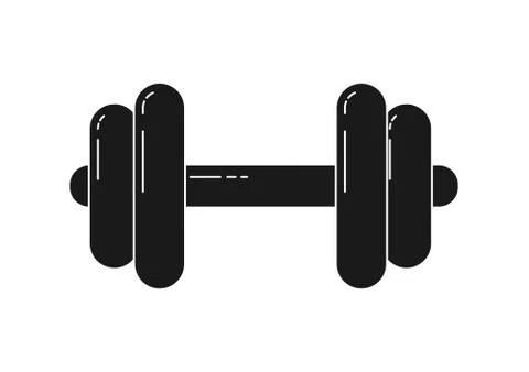 Dumbbell icon. vector silhouette in flat style isolated on white background. Stock Illustration