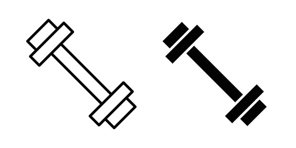 Dumbbell icon vector symbol graphics Stock Illustration