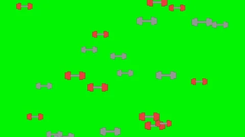 Dumbbell icons floating on green screen overlay 4K 库存影片 337062859