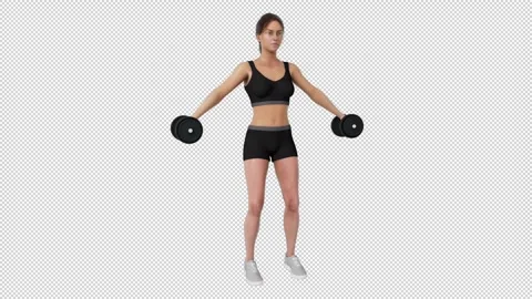 Dumbbell Lateral Raise  Exercise Stock-Footage 261683826