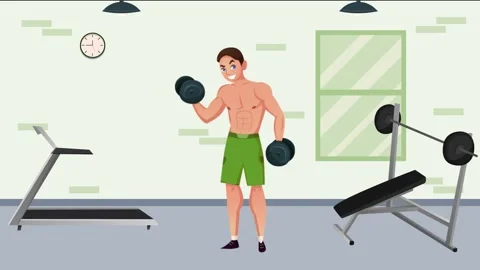 Dumbbell Lifting Man Stock Footage 278461786