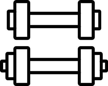 Dumbbell Line Icon Design Stock Illustration
