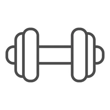 Dumbbell line icon with editable stroke. EPS 10 Illustrazione stock