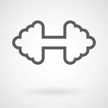 Dumbbell line icon, vector Stock Illustration
