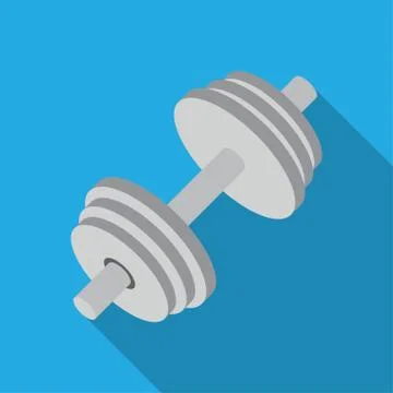 Dumbbell with long shadow Stock Illustration
