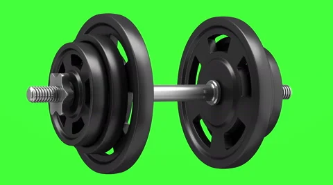 Dumbbell loop rotate on green chromakey background Video stock 55519521