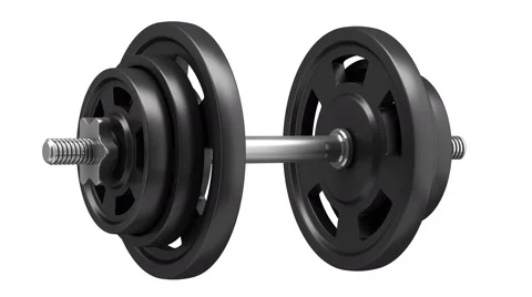 Dumbbell loop rotate on white background Video stock 55519567