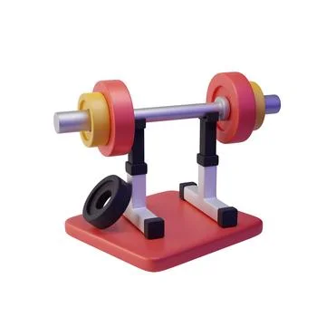 Dumbbell on metal rack Stock Illustration