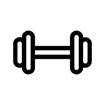 Dumbbell outline icon. Vector graphics Stock Illustration
