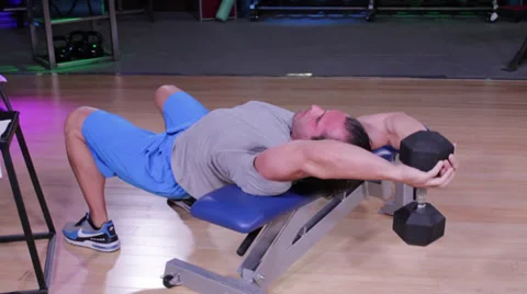 Dumbbell Overhead Press Workout Stock Footage 32422503