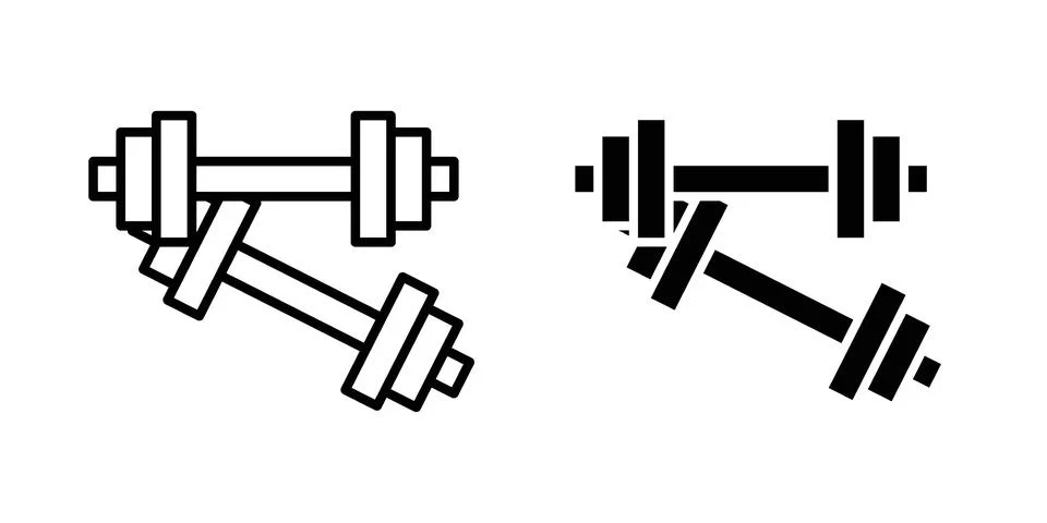 Dumbbell pair icon illustration vector, icon set for apps Stock Illustration