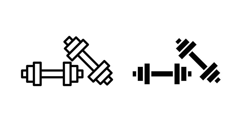 Dumbbell pair icon vector, illustration icon set Ilustração Stock