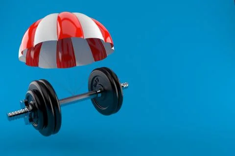 Dumbbell with parachute 스톡 일러스트