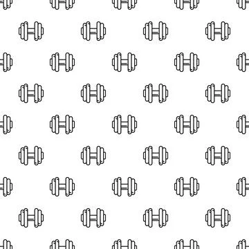 Dumbbell pattern creating a seamless workout background Stock Illustration