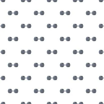 Dumbbell pattern repeating on white background for fitness Stock Illustration