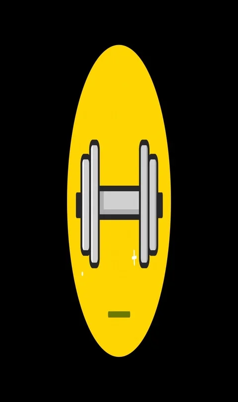 Dumbbell Premium flat icon animated with alpha channel Stock Footage 101584426