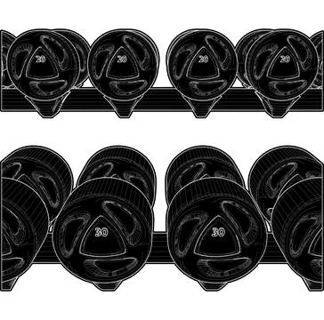 Dumbbell Rack Horizontal Vector. Stock Illustration