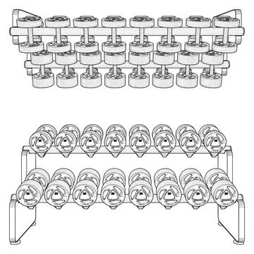 Dumbbell Rack Horizontal Vector. Stock Illustration