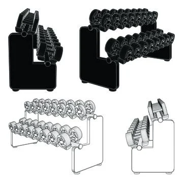 Dumbbell Rack Horizontal Vector. 스톡 일러스트