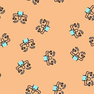 Dumbbell rotational arrow vector seamless pattern Stockillustratie